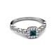4 - Mavis Prima London Blue Topaz and Diamond Infinity Halo Engagement Ring 