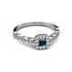 4 - Mavis Prima Blue and White Diamond Infinity Halo Engagement Ring 