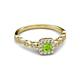 4 - Mavis Prima Peridot and Diamond Infinity Halo Engagement Ring 