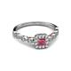 4 - Mavis Prima Rhodolite Garnet and Diamond Infinity Halo Engagement Ring 