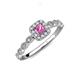 5 - Mavis Prima Pink Sapphire and Diamond Infinity Halo Engagement Ring 