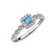 5 - Mavis Prima Blue Topaz and Diamond Infinity Halo Engagement Ring 
