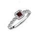 5 - Mavis Prima Red Garnet and Diamond Infinity Halo Engagement Ring 