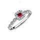5 - Mavis Prima Rhodolite Garnet and Diamond Infinity Halo Engagement Ring 