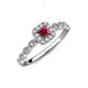 5 - Mavis Prima Ruby and Diamond Infinity Halo Engagement Ring 