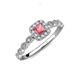 5 - Mavis Prima Pink Tourmaline and Diamond Infinity Halo Engagement Ring 