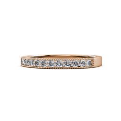 Ronia Lab Grown Diamond Stone Wedding Band Lab Grown Diamond Stone Channel Set Milgrain Womens Wedding Band Stackable ctw K Rose Gold