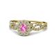 1 - Susan Prima Pink Sapphire and Diamond Halo Engagement Ring 