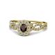 1 - Susan Prima Red Garnet and Diamond Halo Engagement Ring 