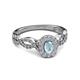 4 - Susan Prima Aquamarine and Diamond Halo Engagement Ring 