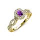 5 - Susan Prima Amethyst and Diamond Halo Engagement Ring 