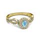 4 - Susan Prima Blue Topaz and Diamond Halo Engagement Ring 