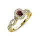 5 - Susan Prima Red Garnet and Diamond Halo Engagement Ring 