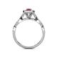 6 - Susan Prima Rhodolite Garnet and Diamond Halo Engagement Ring 