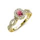 5 - Susan Prima Rhodolite Garnet and Diamond Halo Engagement Ring 