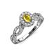 5 - Susan Prima Yellow Sapphire and Diamond Halo Engagement Ring 