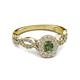 4 - Susan Prima Diamond and Lab Created Alexandrite Halo Engagement Ring 