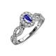 5 - Susan Prima Tanzanite and Diamond Halo Engagement Ring 