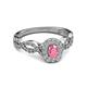 4 - Susan Prima Pink Tourmaline and Diamond Halo Engagement Ring 