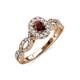 5 - Susan Prima Red Garnet and Diamond Halo Engagement Ring 