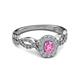 4 - Susan Prima Pink Sapphire and Diamond Halo Engagement Ring 