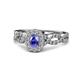 1 - Susan Prima Tanzanite and Diamond Halo Engagement Ring 