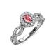 5 - Susan Prima Pink Tourmaline and Diamond Halo Engagement Ring 