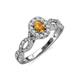 5 - Susan Prima Citrine and Diamond Halo Engagement Ring 