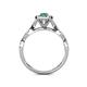 6 - Susan Prima Emerald and Diamond Halo Engagement Ring 