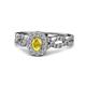 1 - Susan Prima Yellow Sapphire and Diamond Halo Engagement Ring 