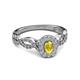 4 - Susan Prima Yellow Sapphire and Diamond Halo Engagement Ring 