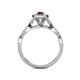 6 - Susan Prima Ruby and Diamond Halo Engagement Ring 