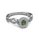 4 - Susan Prima Diamond and Lab Created Alexandrite Halo Engagement Ring 