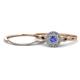 1 - Iliana Prima Tanzanite and Diamond Halo Bridal Set Ring 