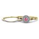 1 - Iliana Prima Pink Tourmaline and Diamond Halo Bridal Set Ring 