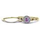 1 - Iliana Prima Amethyst and Diamond Halo Bridal Set Ring 