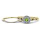 1 - Iliana Prima Peridot and Diamond Halo Bridal Set Ring 