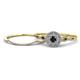 1 - Iliana Prima Black and White Diamond Halo Bridal Set Ring 