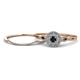 1 - Iliana Prima Black and White Diamond Halo Bridal Set Ring 