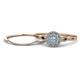 1 - Iliana Prima Aquamarine and Diamond Halo Bridal Set Ring 