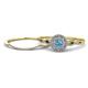 1 - Iliana Prima Blue Topaz and Diamond Halo Bridal Set Ring 