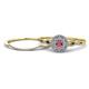 1 - Iliana Prima Rhodolite Garnet and Diamond Halo Bridal Set Ring 