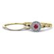 1 - Iliana Prima Ruby and Diamond Halo Bridal Set Ring 