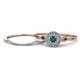 1 - Iliana Prima London Blue Topaz and Diamond Halo Bridal Set Ring 