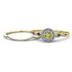 1 - Iliana Prima Yellow and White Diamond Halo Bridal Set Ring 
