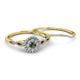 4 - Iliana Prima Diamond and Lab Created Alexandrite Halo Bridal Set Ring 