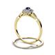 5 - Iliana Prima Blue Sapphire and Diamond Halo Bridal Set Ring 