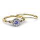 4 - Iliana Prima Tanzanite and Diamond Halo Bridal Set Ring 