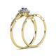 6 - Iliana Prima Tanzanite and Diamond Halo Bridal Set Ring 