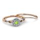 4 - Iliana Prima Peridot and Diamond Halo Bridal Set Ring 